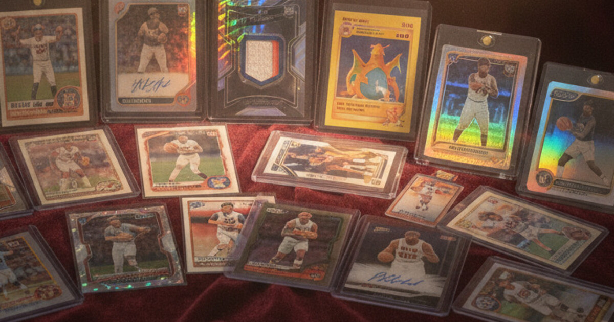 Most expensive sports cards ever sold displayed under auction house lighting