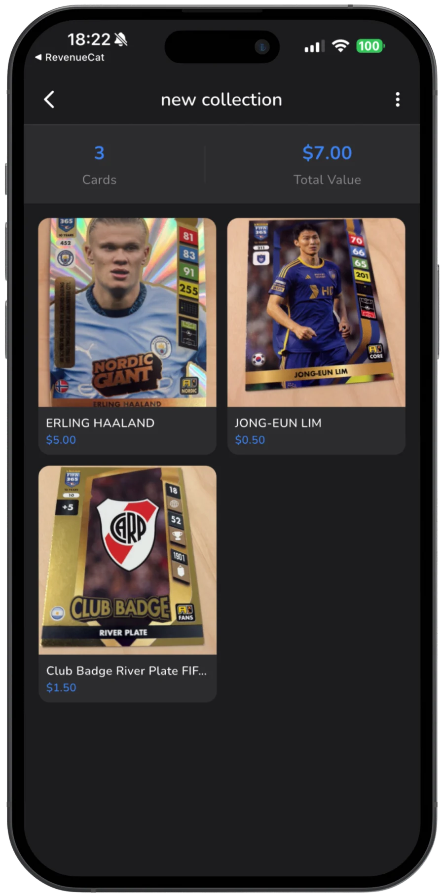 Track Each Collection — Stakks sports card scanner app screenshot